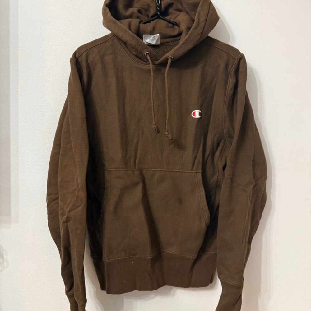 Champion Reverse Weave Brown Hoodie Size Small